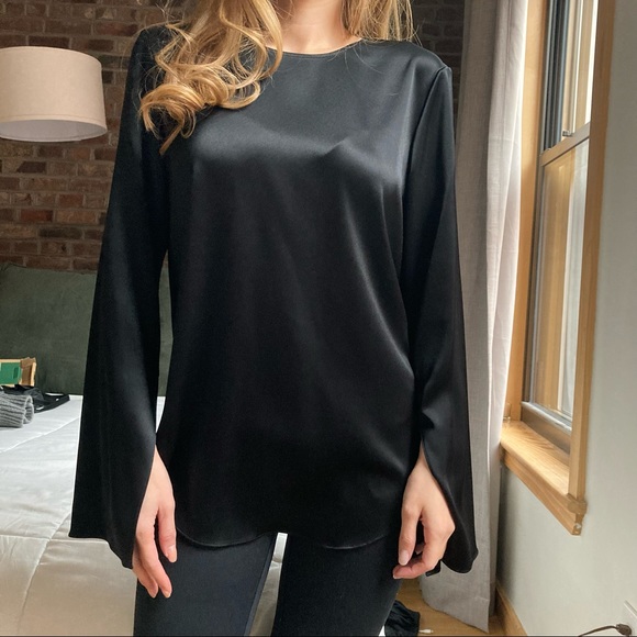 NWT Theory Bringam Slit Sleeves Georgette Top - Picture 5 of 5